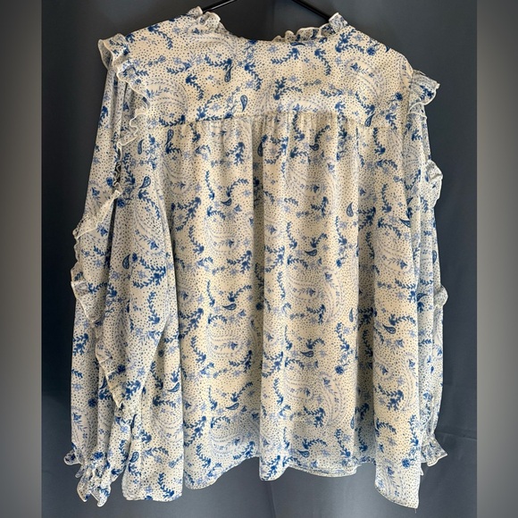 Sugarlips Blue and White Paisley Blouse - Picture 2 of 3